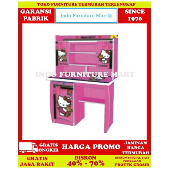 Meja Belajar Anak Kea Panel Corak Hello Kitty Kea Panel Sd Hk9003 Bf