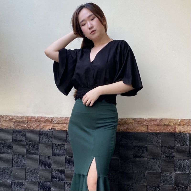 Nanda Blouse# KoreaStyle/Kekinian/CropTop/Blouse Jumbo