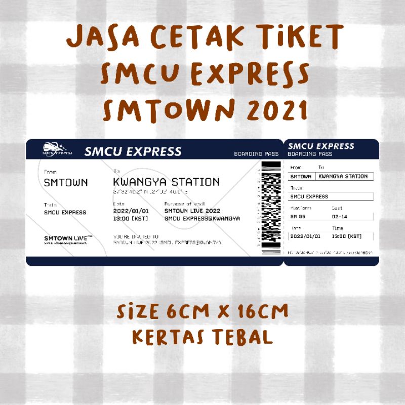 JASA CETAK TIKET SMCU EXPRESS SMTOWN 2021