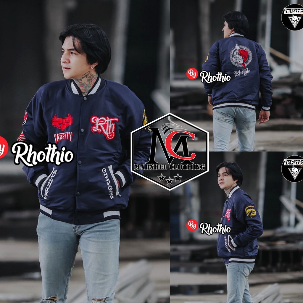 RCL - JAKET VARSITY FULL BORDIR RHOTHIO PARASUT SUPER TASLAN QUALITY PREMIUM PRIA M.L.XL