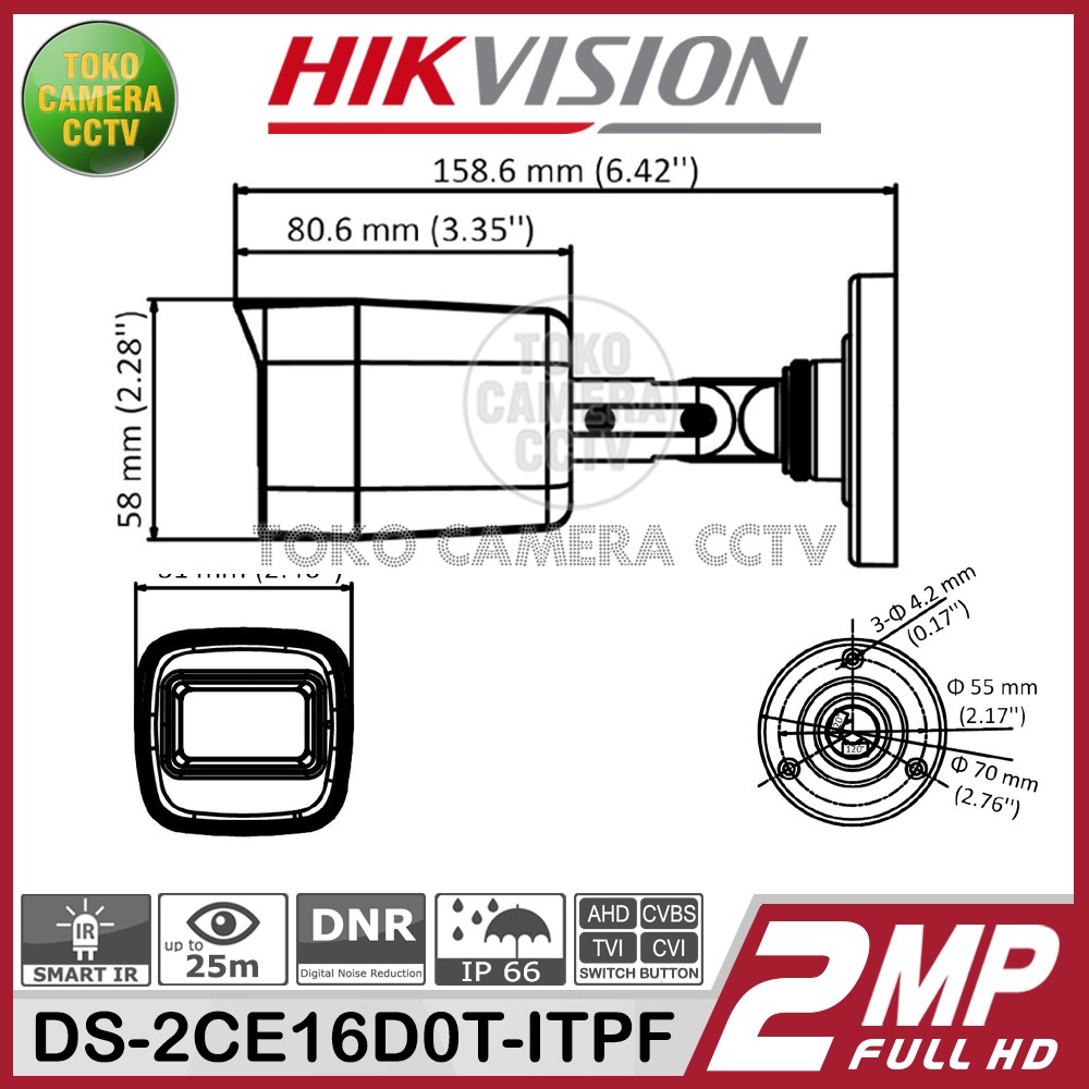 KAMERA CCTV HIKVISION OUTDOOR 2MP 1080p
