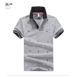  Kaos  Polo Pria  Lengan Pendek Motif Print 3d  Bahan Mesh 