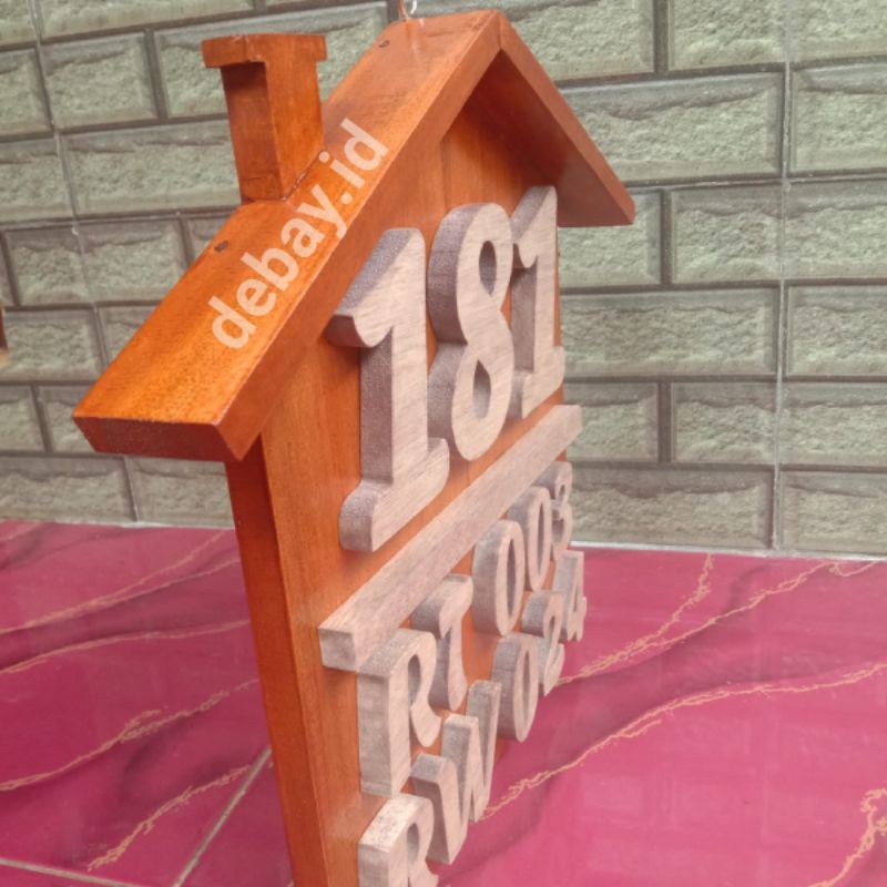 nomor rumah/papan nomor rumah 27x22x1cm