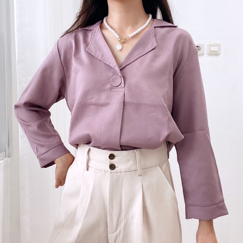 NIKI Blouse Casual Wanita Kantor Korea 0322