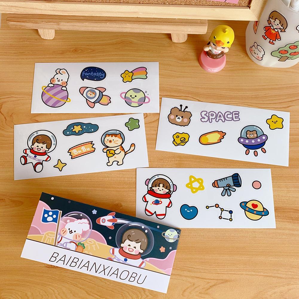 [littlecrab] Stiker 2d Tumblr Aesthetic Sticker PVC Korean Cute Girl Love Bear Stiker Lucu Dekorasi Gelas Diary DIY Ins Stationary Kit