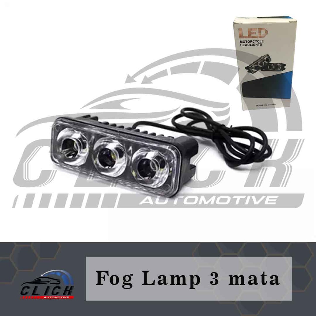 lampu tembak led 3 mata 12V foglamp motor mobil/ LED Motorcycle