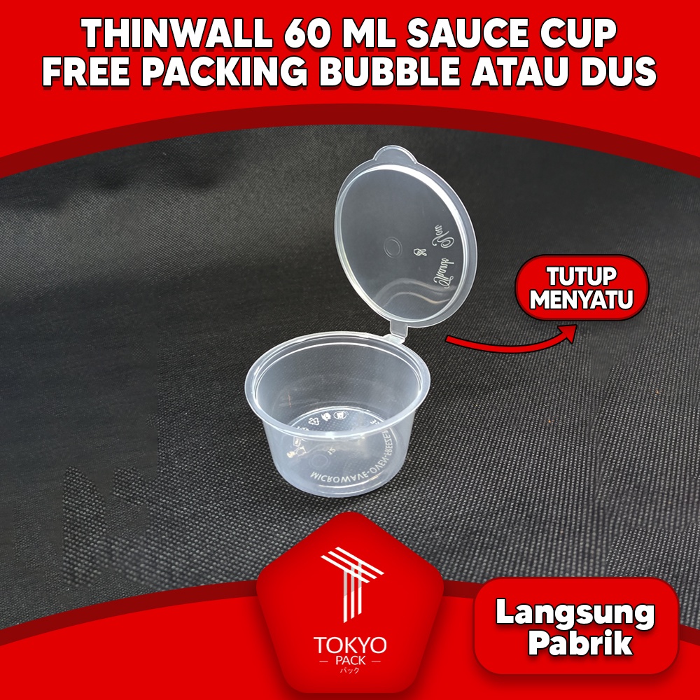 Sauce Cup 60 ml isi 50 pcs/Tempat Saos Sambal Plastik Container Murah