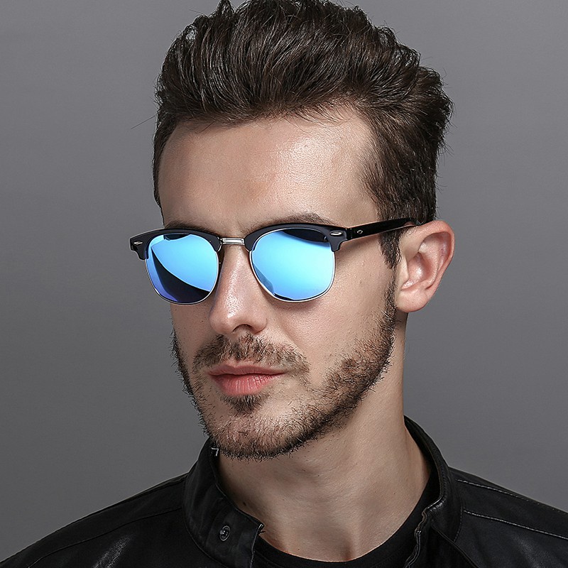 Kacamata Hitam Polarized UV400 Bingkai Persegi Gaya Klasik Untuk Pria Mengemudi