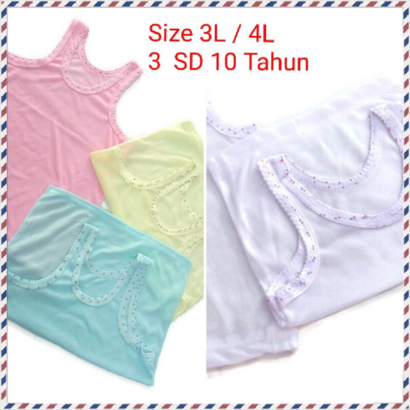 1 Lusin Singlet Anak Murah Perempuan Laki Laki Usia 4 sd 10 Tahun