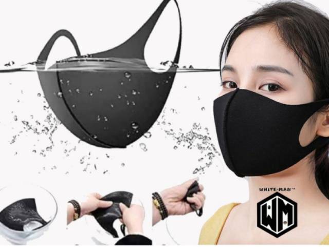 Masker korea fashion bahan SCUBA IMPORT PREMIUM real pict anti virus-bakteria bisa dicuci ulang