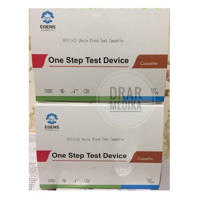 rapid tes HIV (1+2) whole blood test Cassette Egens isi 25 tes