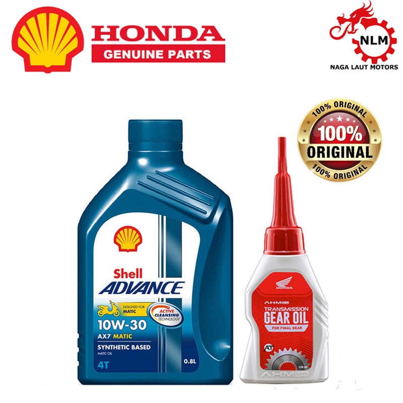 PAKET OLI SHELL AX7 SCOOTER 0.8L + OLI GARDAN 120ML