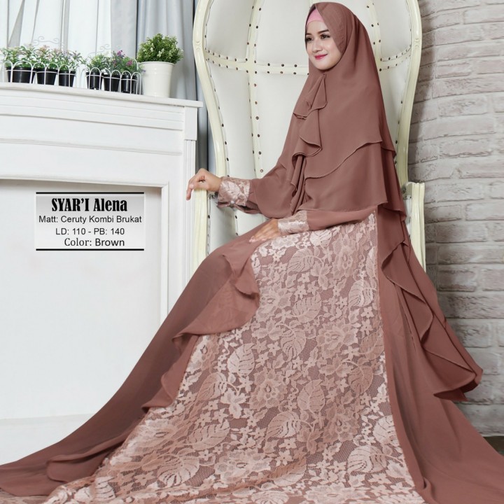 Baju Gamis Syari Alena Brown tashi.311 CB