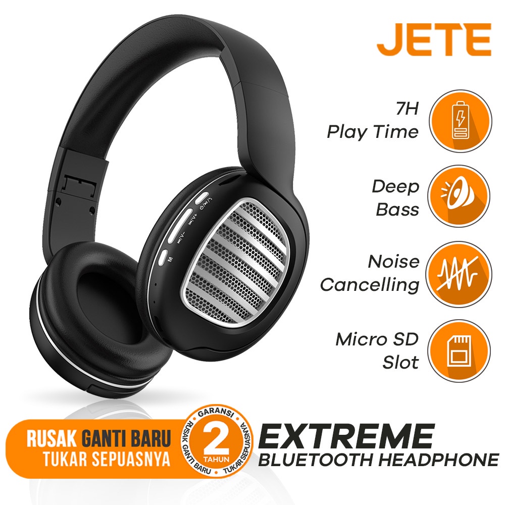 Headset Headphone Bluetooth Wireless JETE Extreme JT-06 - Garansi Resmi 2 Tahun