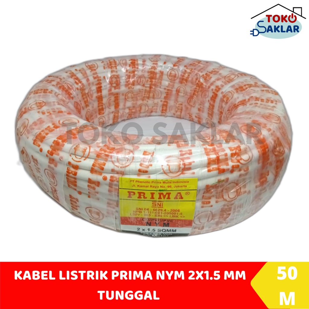 Kabel Listrik Prima NYM 2x1,5 mm Tunggal