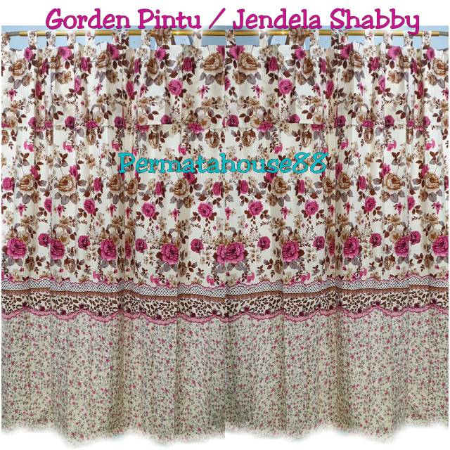 Gorden / Horden Pintu dan Jendela Bunga Shabby