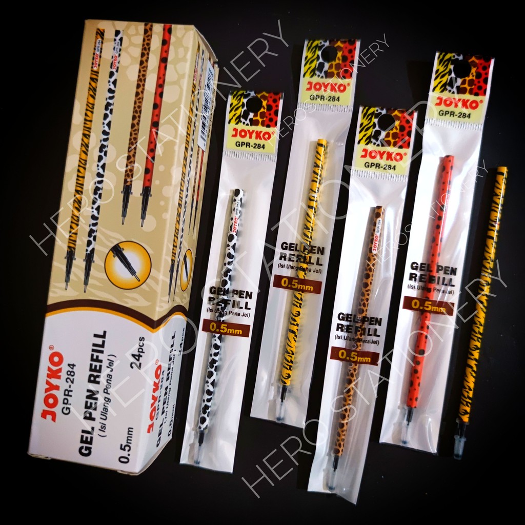 

Refill pen gel mata lancip needle point motif animal joyko 0.5 mm GPR-284 . 24 unit