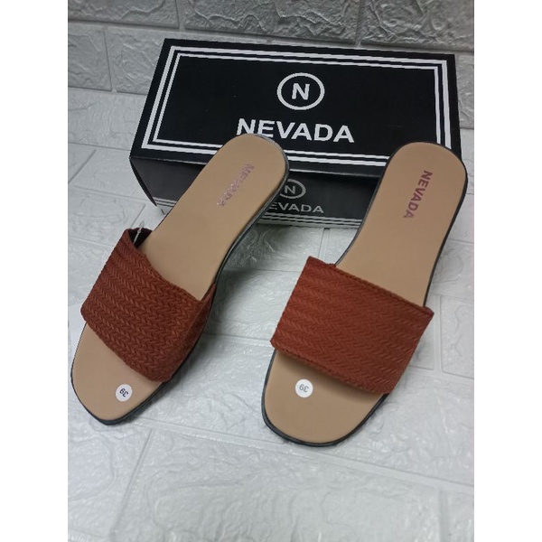 SALE BRAND Matahari Sandal Slop Cewek Rajut Nevada | Sendal Wanita Rajut Larissa Fashion Wanita Terbaru-2