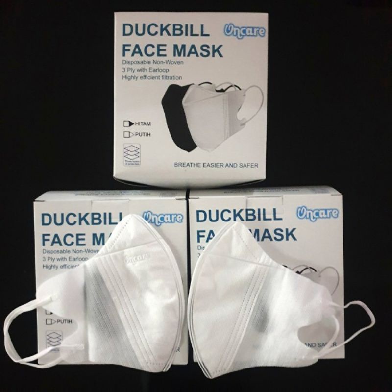 MASKER DUCKBILL ONCARE PUTIH 3 PLY ISI 50 PCS [SWEETSPACE]