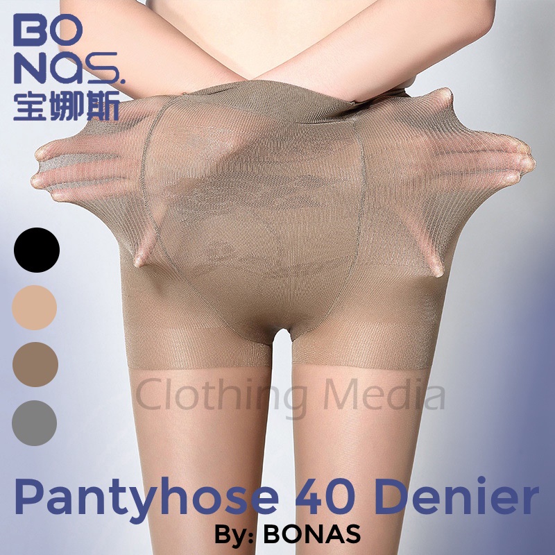 Pantyhose Bonas 40 Denier Transparan Lembut Stoking Celana Tights 40D Sheer