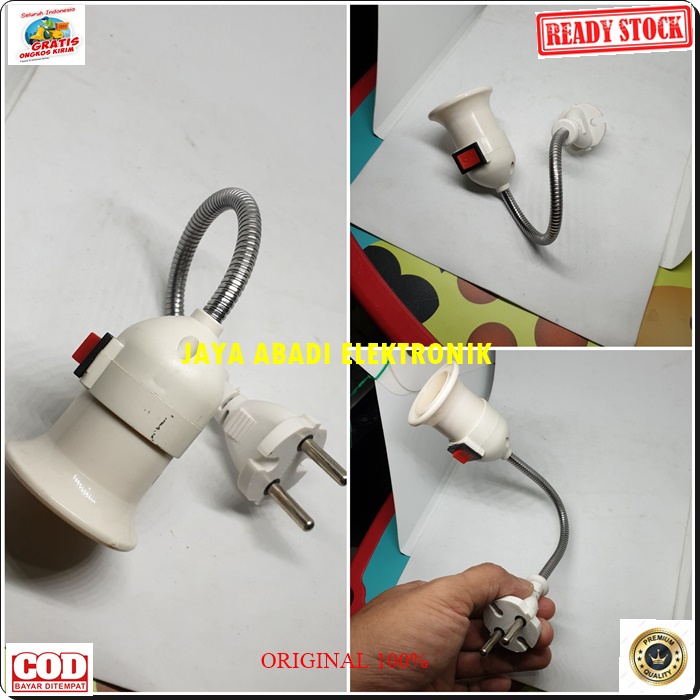 G453 SAKLAR COLOK SAMBUNGAN RUMAH LAMPU E27 28 CM EXTENSION STEKER FLEXSIBEL COLOKAN LISTRIK SETRUM PITING PEMANJANG SOCKET ULIR KEPITING STOP KONTAK LOYAL TERMINAL CABANG PENAMBAH KUNINGAN TEMBOK DINDING ON OFF FITING BOHLAM BERKHUALITAS