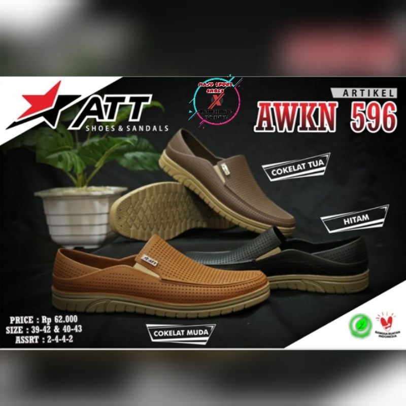 ATT AWKN 596 - SEPATU PANTOPEL KARET ATT PRIA / SEPATU KARET PRIA / SEPATU ATT ORIGINAL ANTI AIR