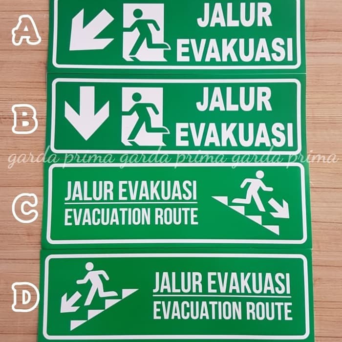 

STICKER K3 RAMBU SAFETY JALUR EVAKUASI UK 10X30CM A/B/C/D
