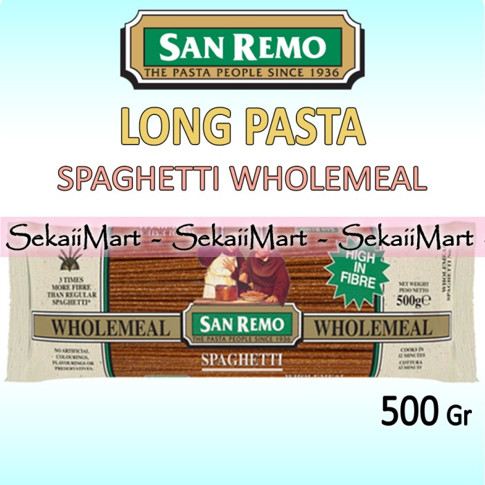 

Pasta-Aneka- San Remo Long Pasta 500G All Variant - Sanremo Pasta Gandum Panjang - Spaghetti -Aneka-