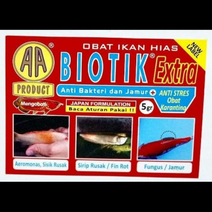 Obat Ikan AA Biotik obat ikan aeromonas-finroot-fungus/jamur