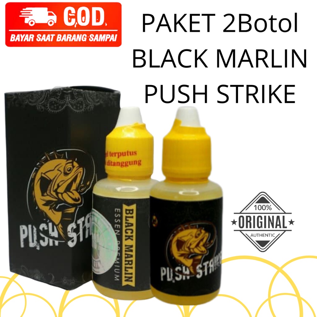 PAKET 2 Botol Essen Ikan Mas Black Marlin Push Strike Kualitas Premium