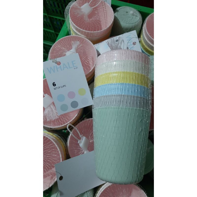 Gelas Macaron Set Gelas Plastik isi 6 pcs Cup Macaron Gelas Pastel