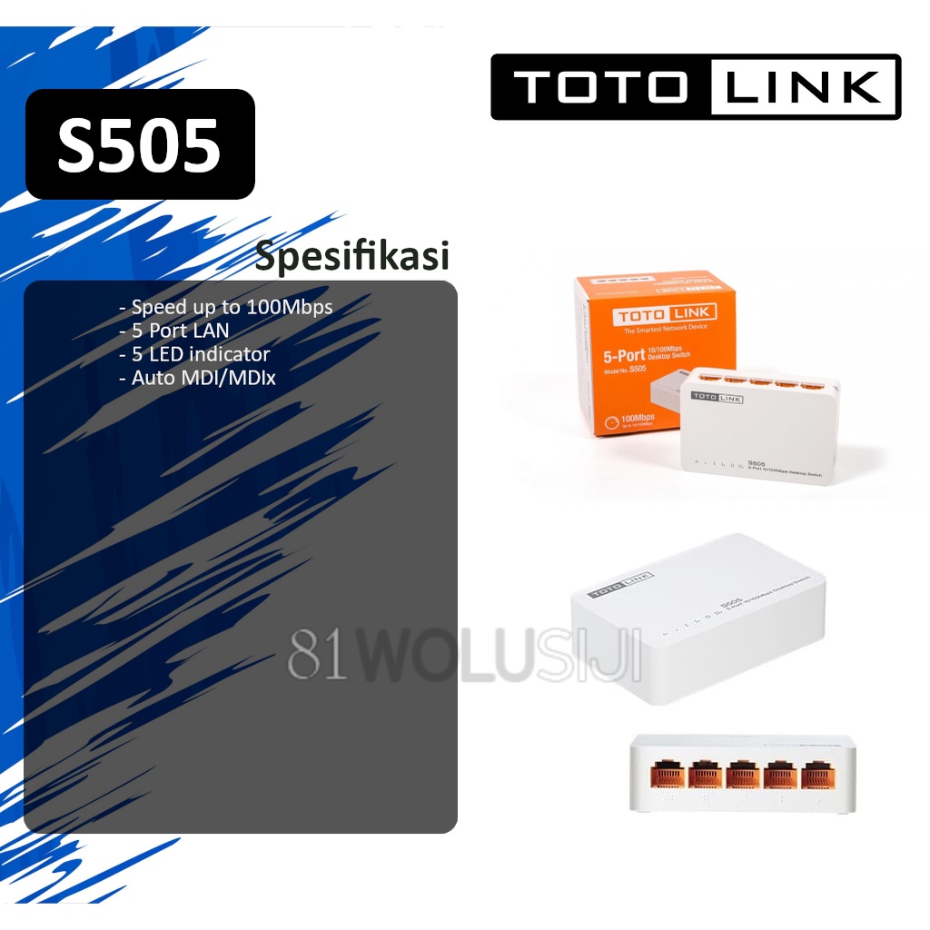 Switch/Hub Totolink S505 10/100Mbps unmanaged