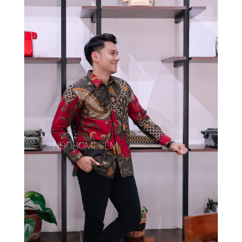 Kemeja Batik PREMIUM NdoroMesem Bahan Katun Baturaden Reguler Fit A014 Batik Exclusive Terbaru