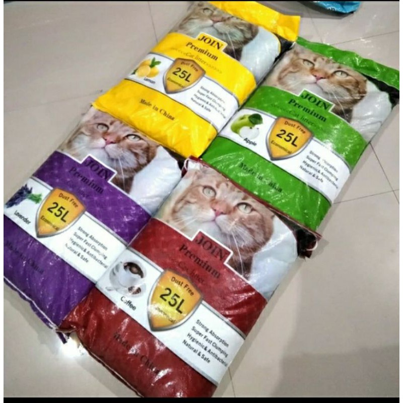 Pasir Kucing Murah Join Premium 25 liter Paket 3 karung 25 liter x 3 Pasir Kucing bentonit wangi