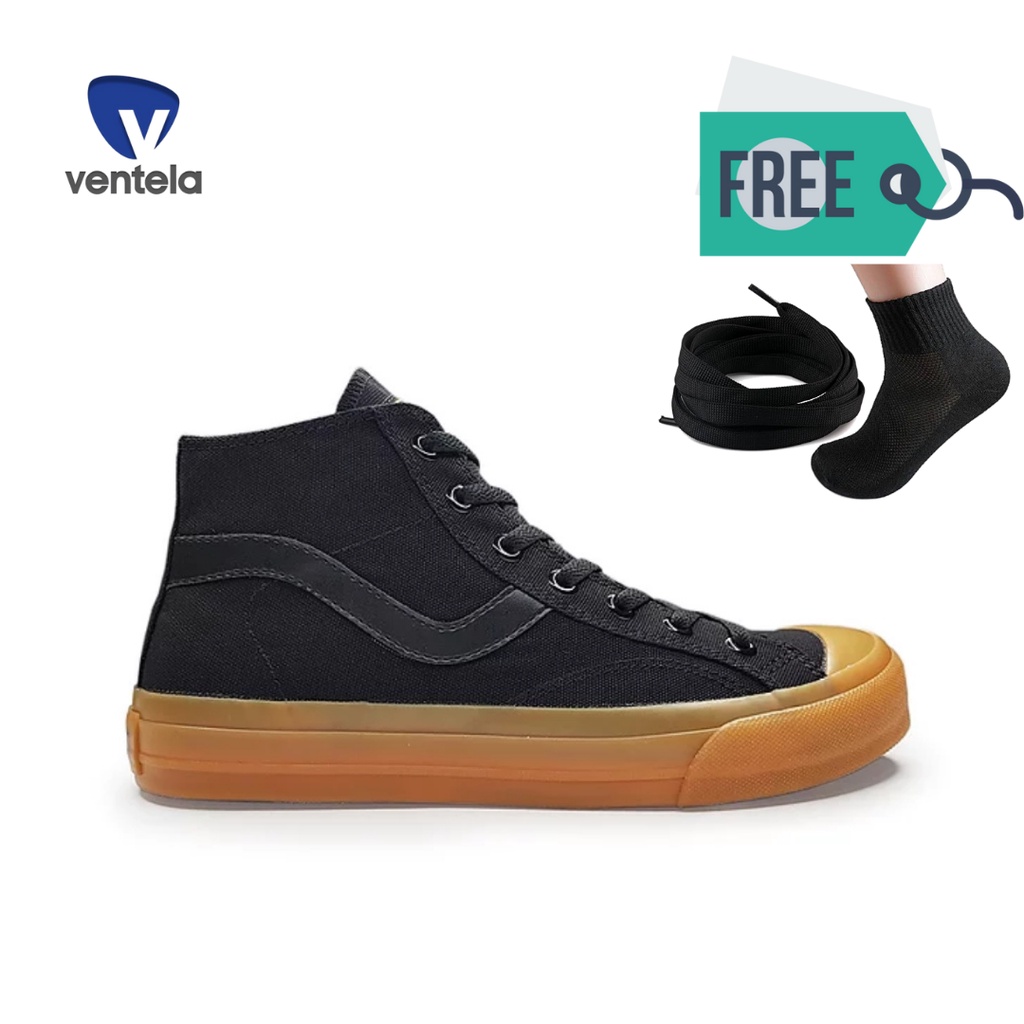 Sepatu Sneaker Pria Wanita Hitam | Ventela Public Gum | Vantela Vantella Ventella Ori Original Murah