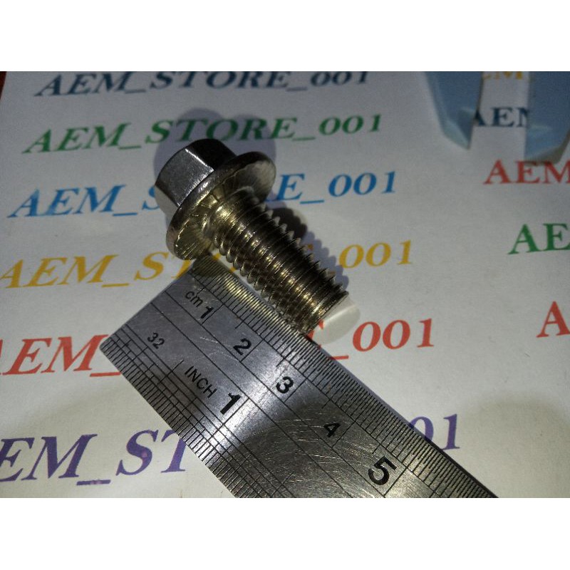 baut flange M12 x 25 (2.5cm) stainless 304 A2-70