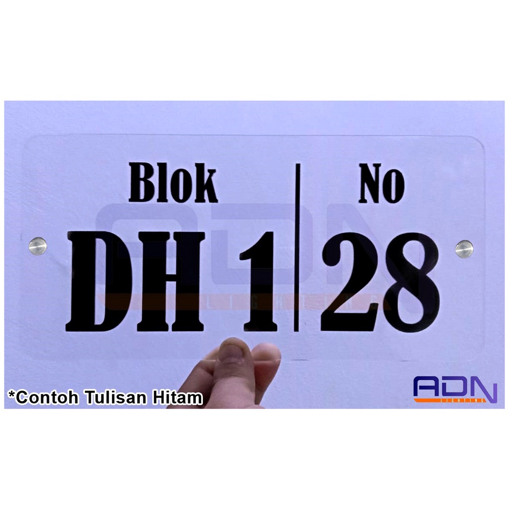 NOMOR ALAMAT RUMAH PAPAN AKRILIK LASER CUSTOM E 04 SIGN MURAH BY ADN