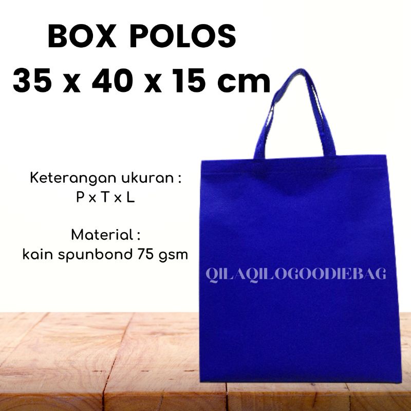 

TAS SPUNBOND BOX POLOS ukuran 35 x 40 x 15 cm (P x T x L)