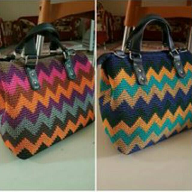 Aneka Tas Rajut Besar Bahan Nilon Handmade Berkualitas