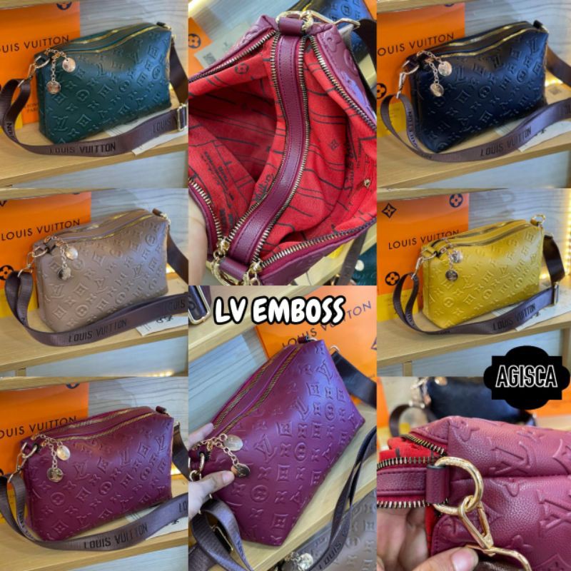 tas selempang Lv emboss