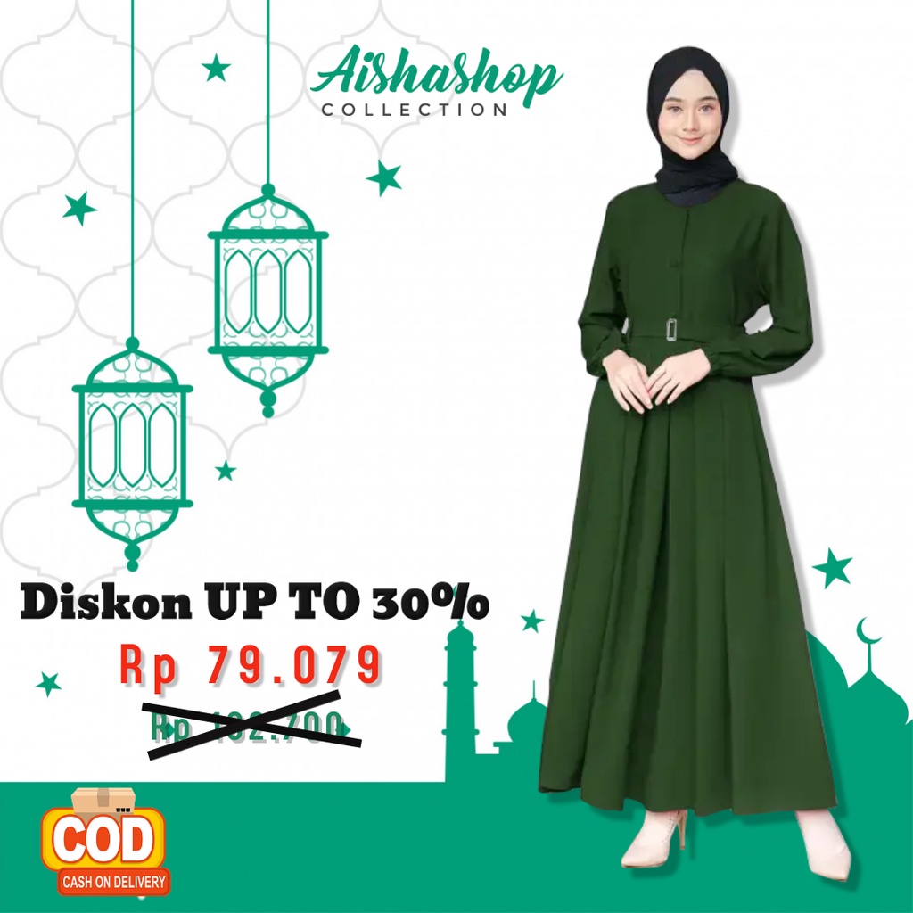 Pakaian Baju Dress Muslim Gamis Atasan Muslimah  Wanita Cewe Cewek Perempuan Remaja Model Terbaru 20