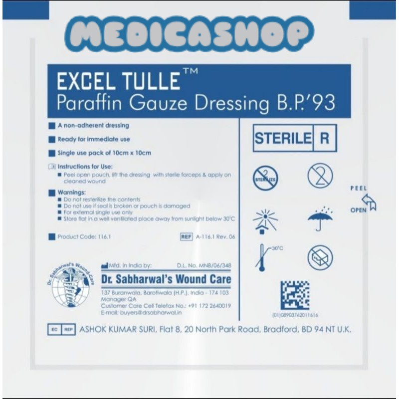 Excel tulle paraffin gauze dressing harga satuan