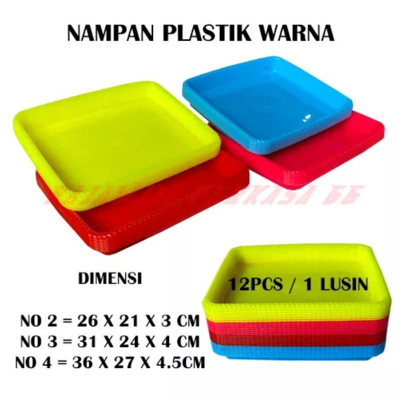 [ ⭐FREE ONGKIR⭐ ] nampan baki plastik DX segi kotak ukuran 2/3/4 tanggung besar jumbo