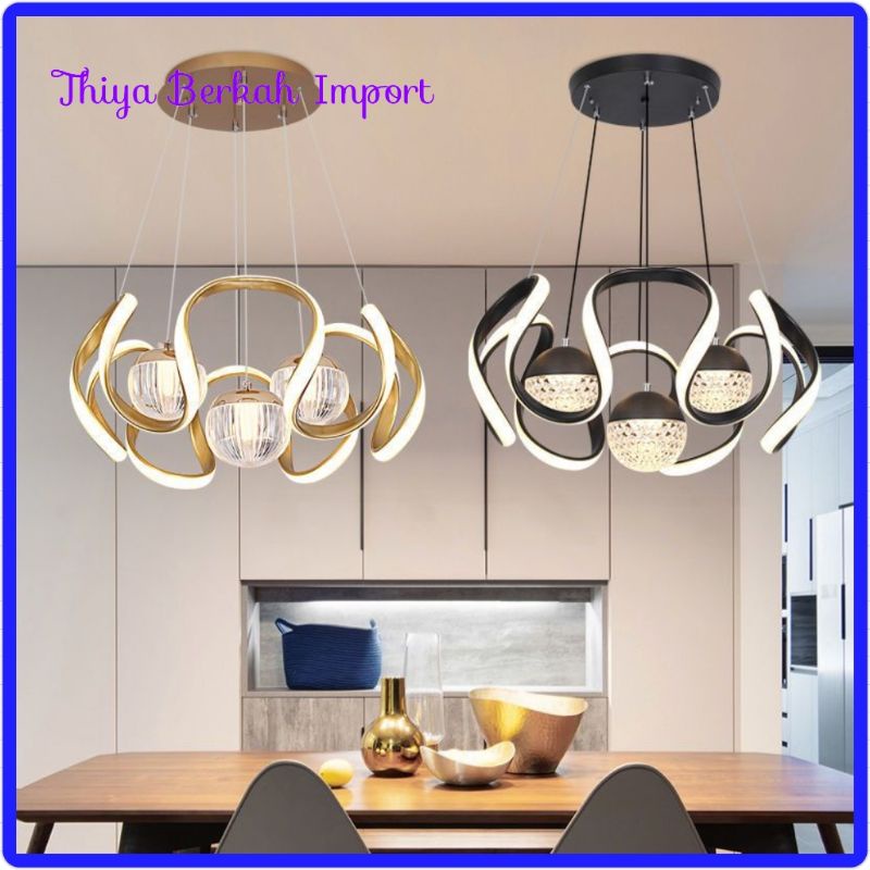 Berkah Import Lampu Gantung Restoran Mewah Modern Minimalis Baru Ruang Makan Tiga Kepala Lampu Gantu