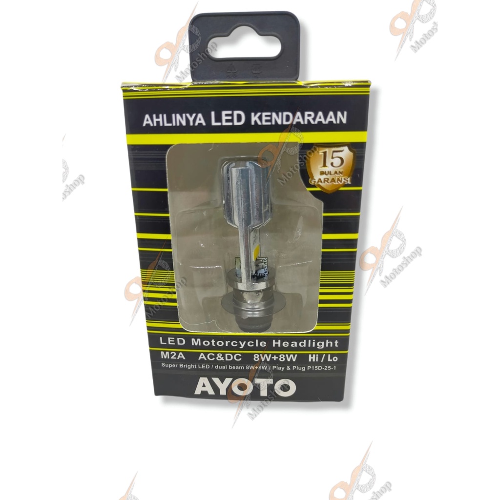 LAMPU DEPAN LED HEADLAMP MOTOR AYOTO M2A 2SISI H6 AC &amp; DC BEBEK MATIC ORIGINAL EX TYTO