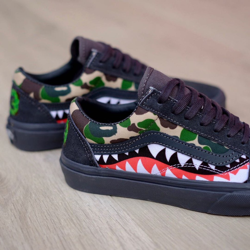 sepatu vans bape shark