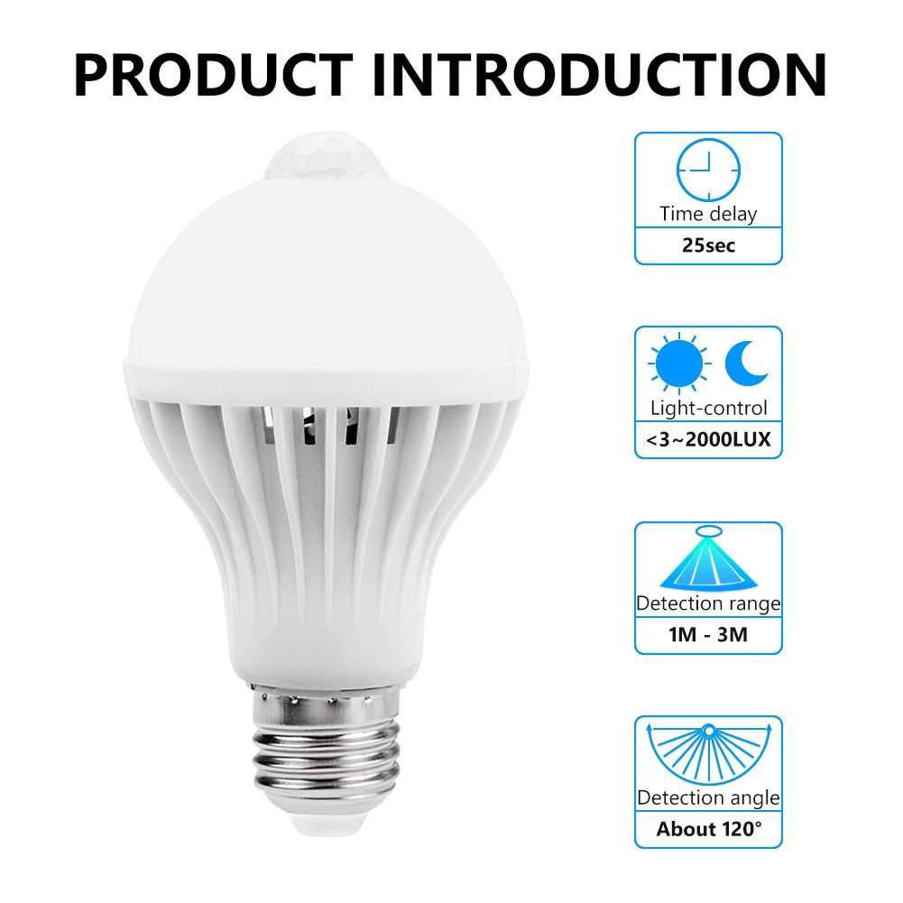 Lampu LED Smart E27 9W with PIR Sensor - OMLL6FWH White