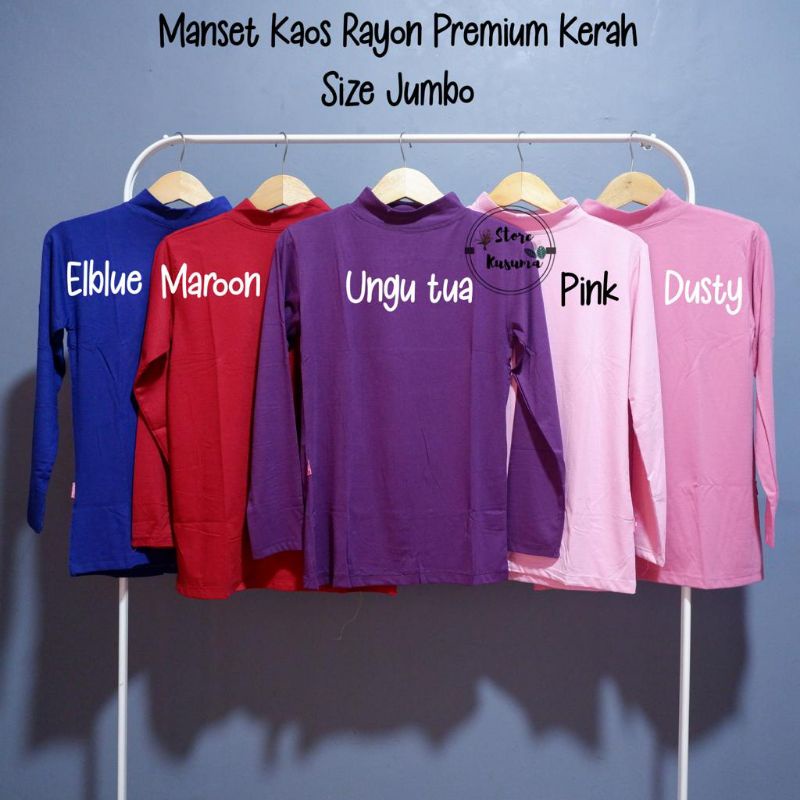 Manset Kaos Rayon Premium Kerah Size Jumbo/XXL