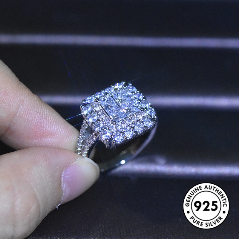 Cincin Bahan Sterling Silver 925 Desain Delapan Hati Untuk Wanita