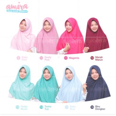 Jilbab Afra Amira Warna Baru - Jilbab Arfa Bergo Pet Antem - Hijab Instan Bahan Kaos, Adem, Lembut &amp; Nyaman